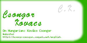 csongor kovacs business card